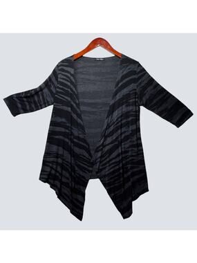 Only Nine Asymmetrical Waterfall Drape Striped Cardigan Sweater Measurements